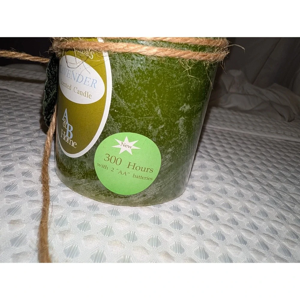 Flickering Green Flameless Wax Pillar Candle 2x4